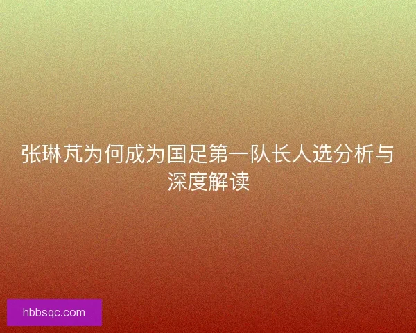 张琳芃为何成为国足第一队长人选分析与深度解读